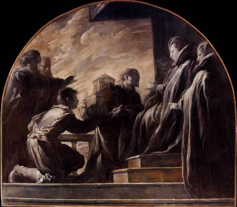 Domenico Fetti Margherita Gonzaga Receiving the Model of the Church of St Ursula